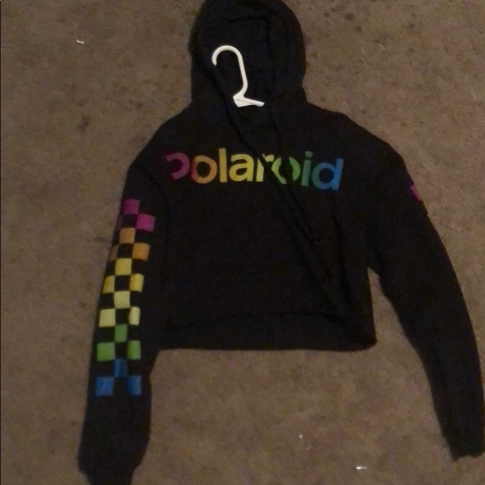 Polaroid crop top hoodie